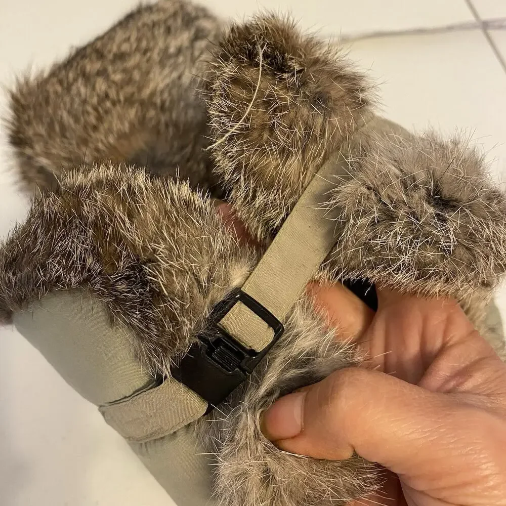 Mad Bomber National Rabbit Hair Fur Nylon Winter Hat Soft Cozy Ear Warmers Large
